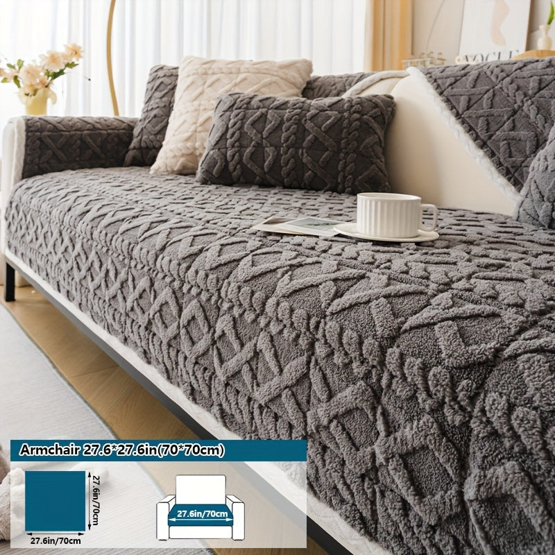Bosimi Machine Washable Sofa Cover Plush Padded & Non-Slip