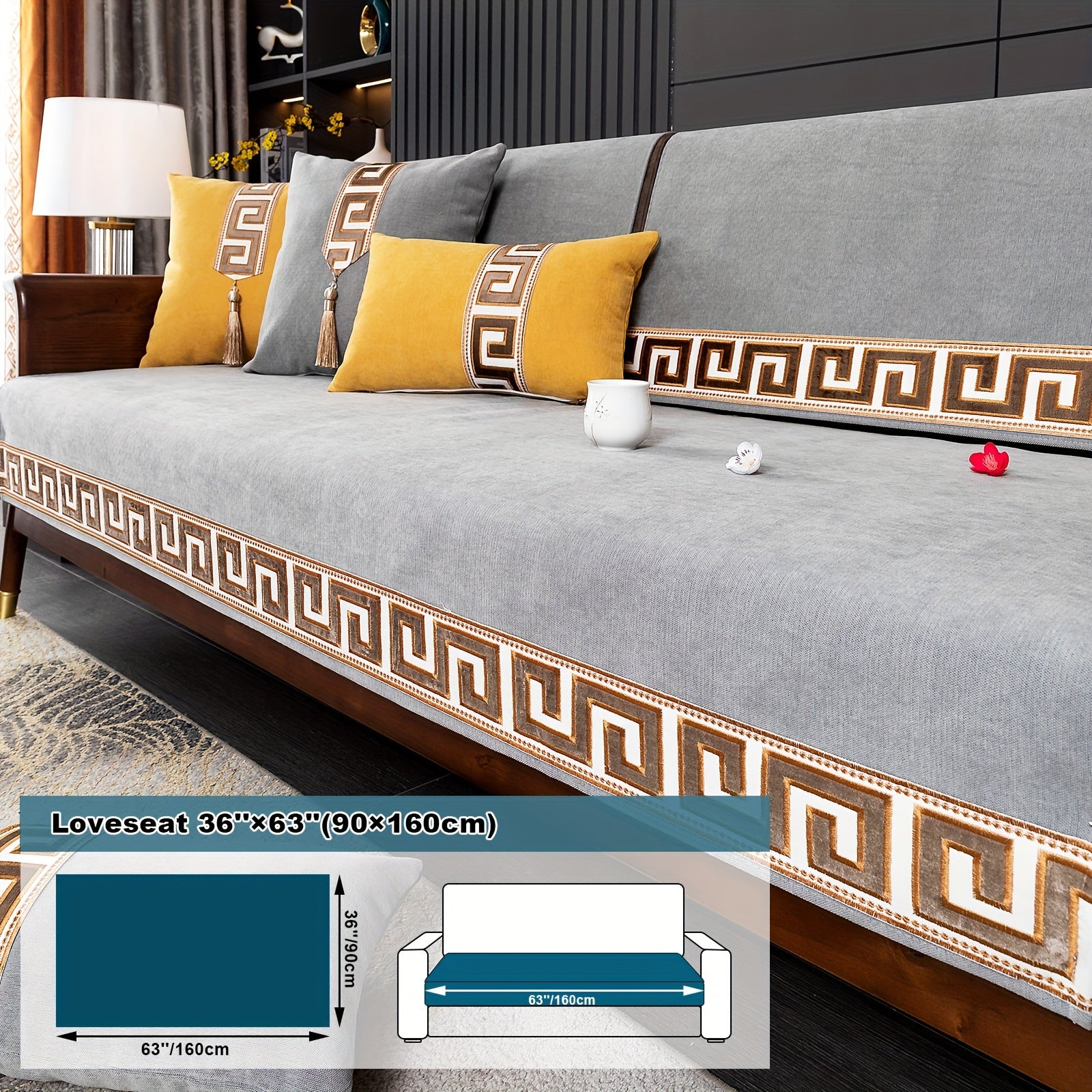 European Light Luxury Sofa Cover Cushion Nordic Snowy Design