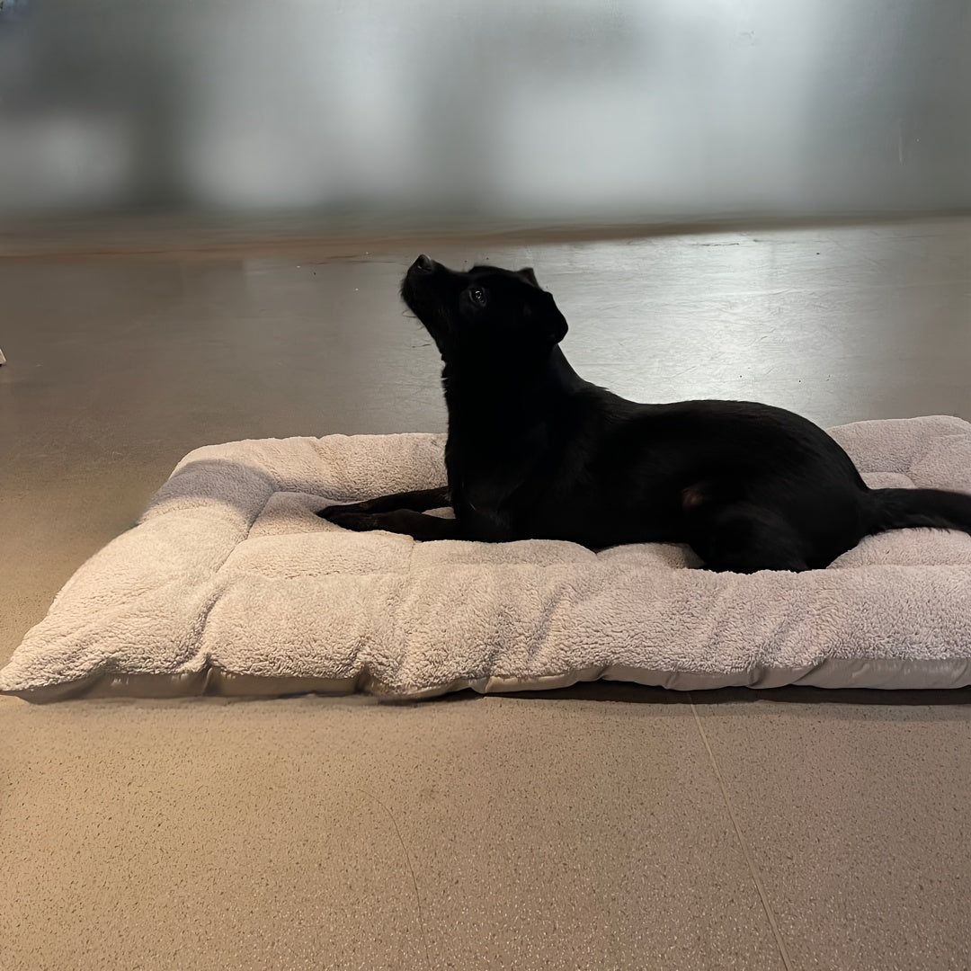 Plush Dog Bed Mat – All-Season Rectangular Pet Pad for Small–Large Dogs