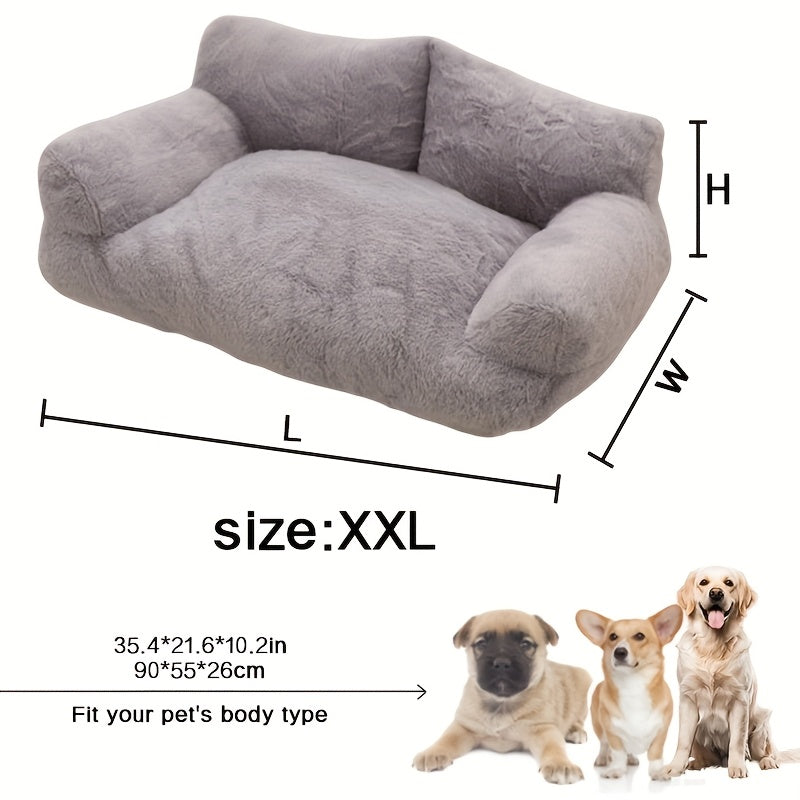 Fluffy Plush Pet Sofa Bed – Soft Calming Couch for Cats & Dogs