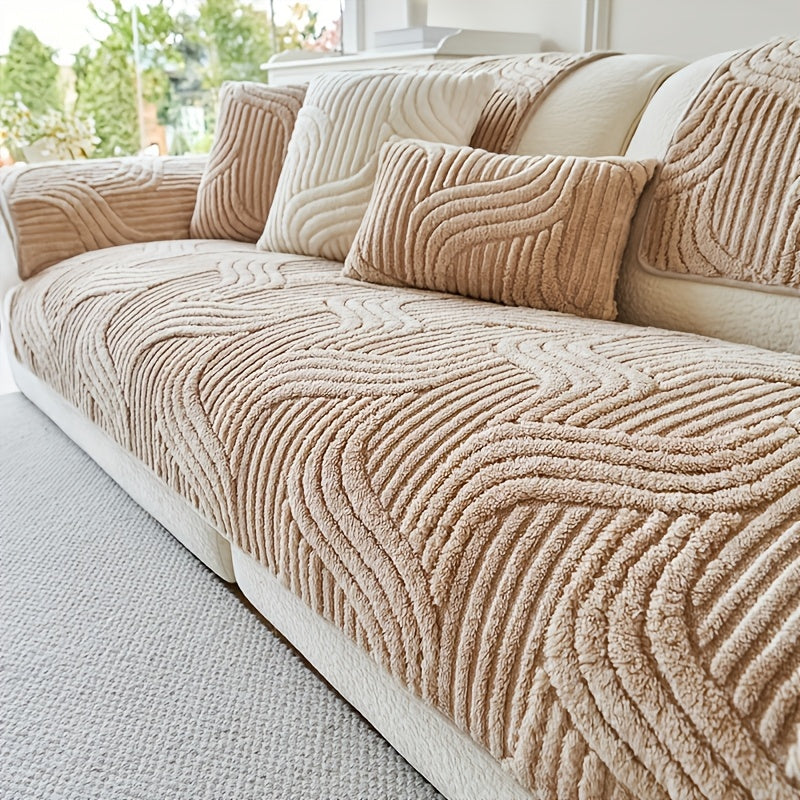 Plush Non-Slip Sofa Cover – Luxury Pet-Friendly Washable Couch Protector