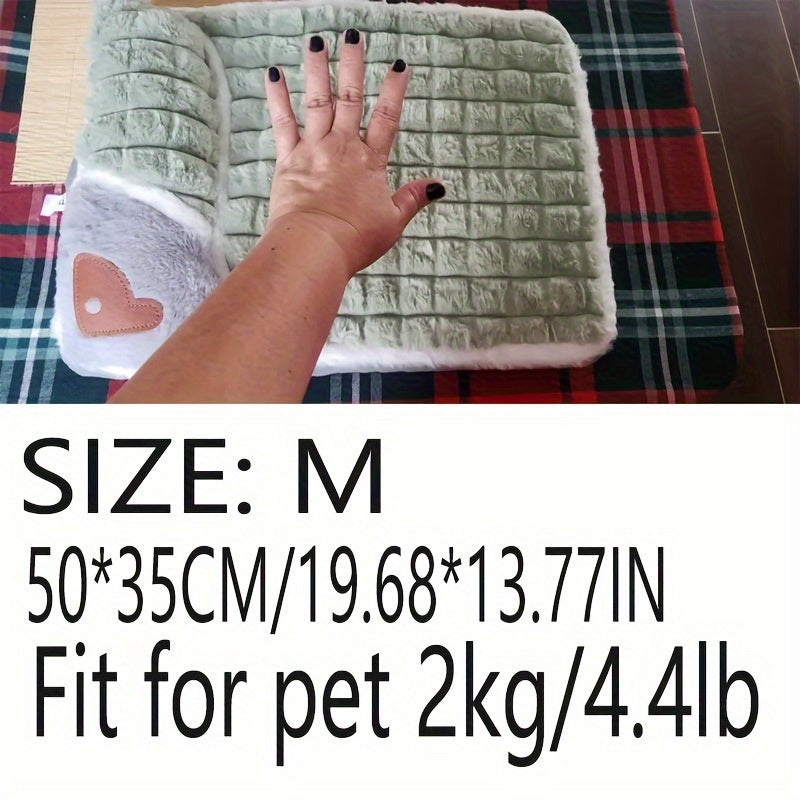 Four Seasons Dog Mat Washable Winter Sleeping Pad for Dogs, Green Soft Spinal Protection