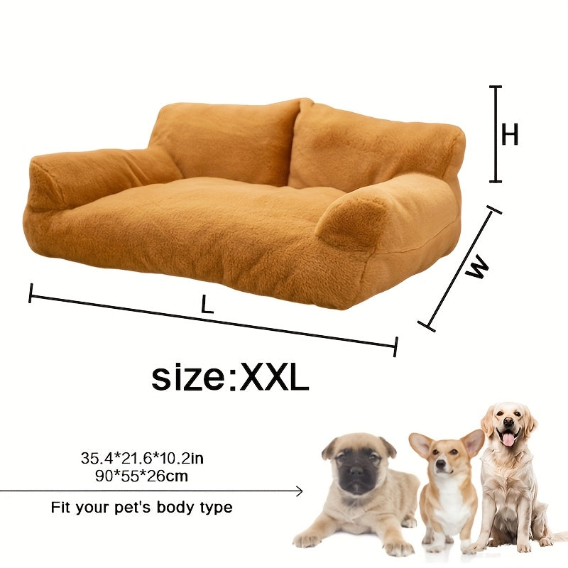 Fluffy Plush Pet Sofa Bed – Soft Calming Couch for Cats & Dogs