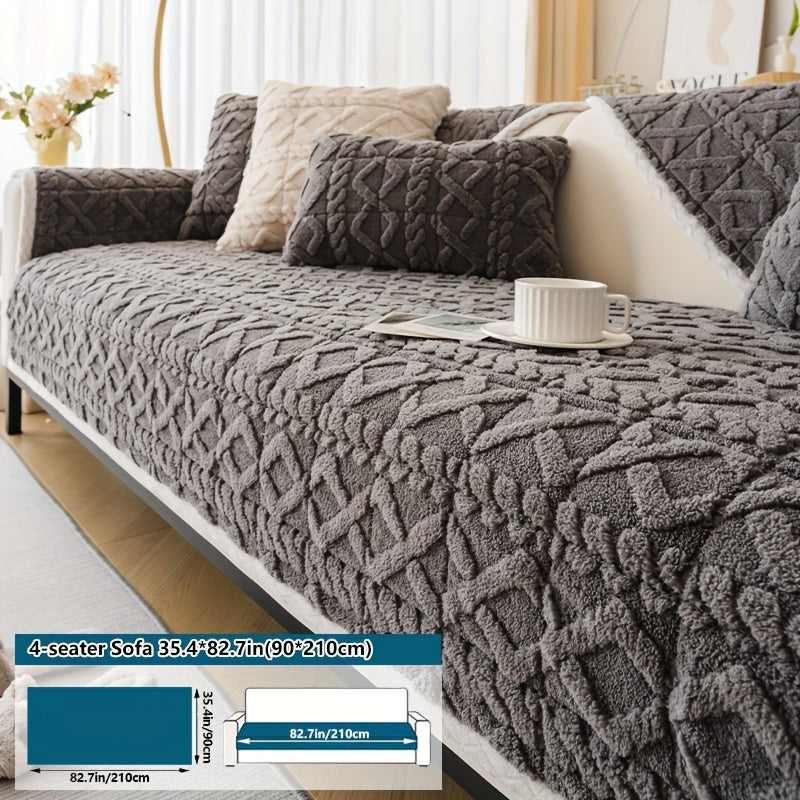 Bosimi Machine Washable Sofa Cover Plush Padded & Non-Slip