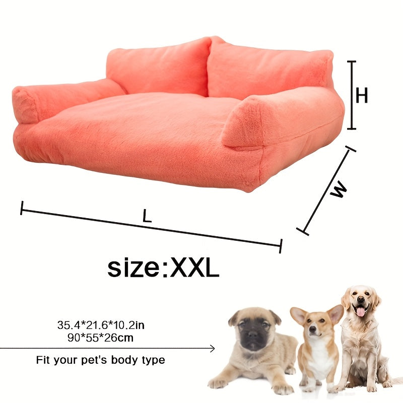 Fluffy Plush Pet Sofa Bed – Soft Calming Couch for Cats & Dogs