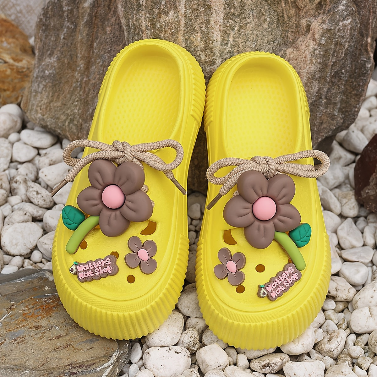 Vibrant Sunflower EVA Mules – Breathable Slip-Resistant Garden & Beach Clogs