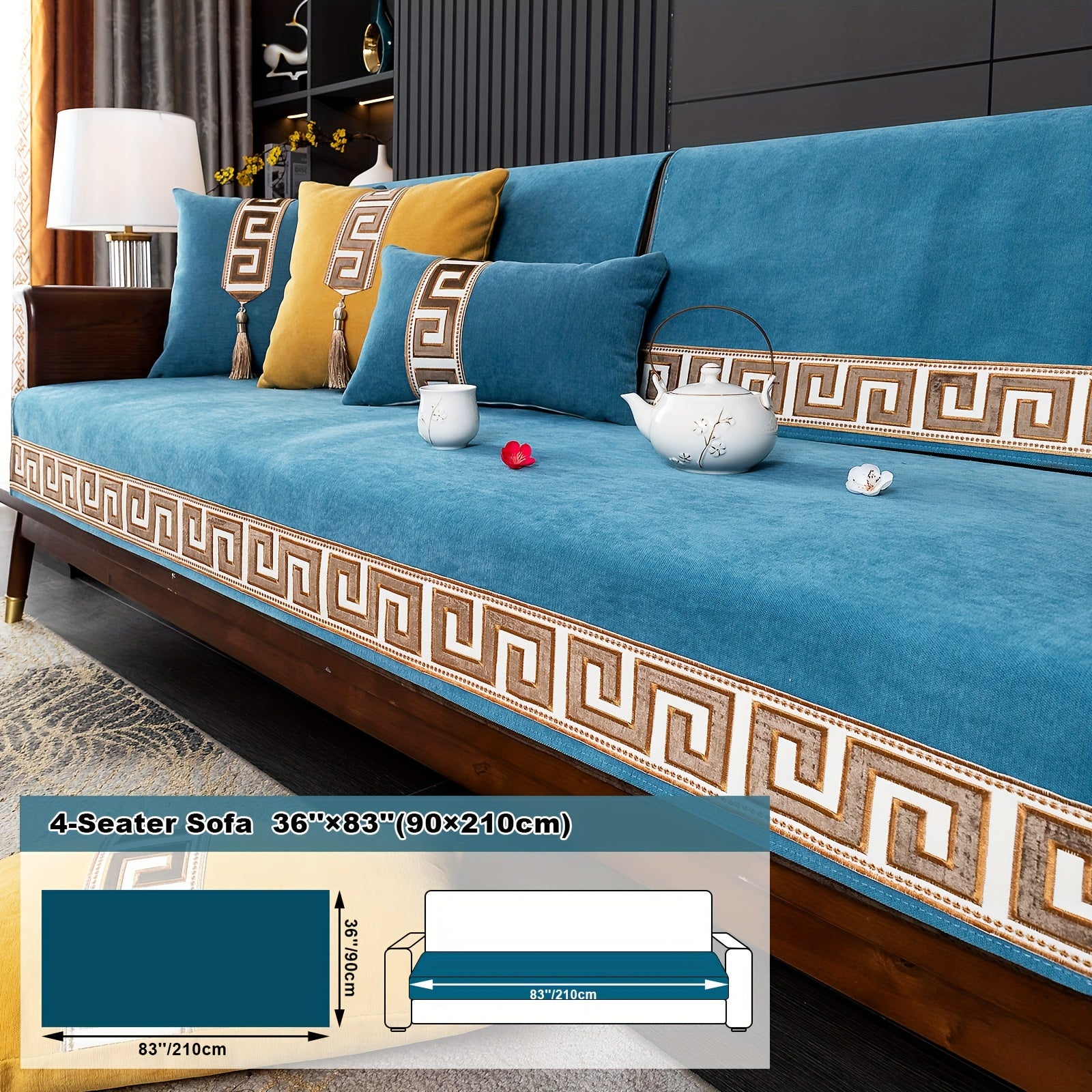 European Light Luxury Sofa Cover Cushion Nordic Snowy Design