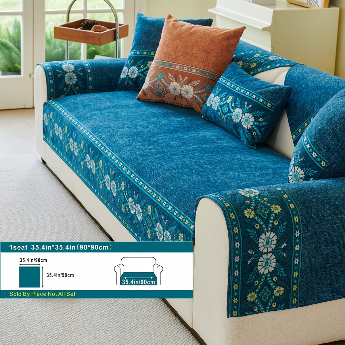 Luxury Anti-slip Venice Sofa Mat | 4-Season Chenille Sofa Cover