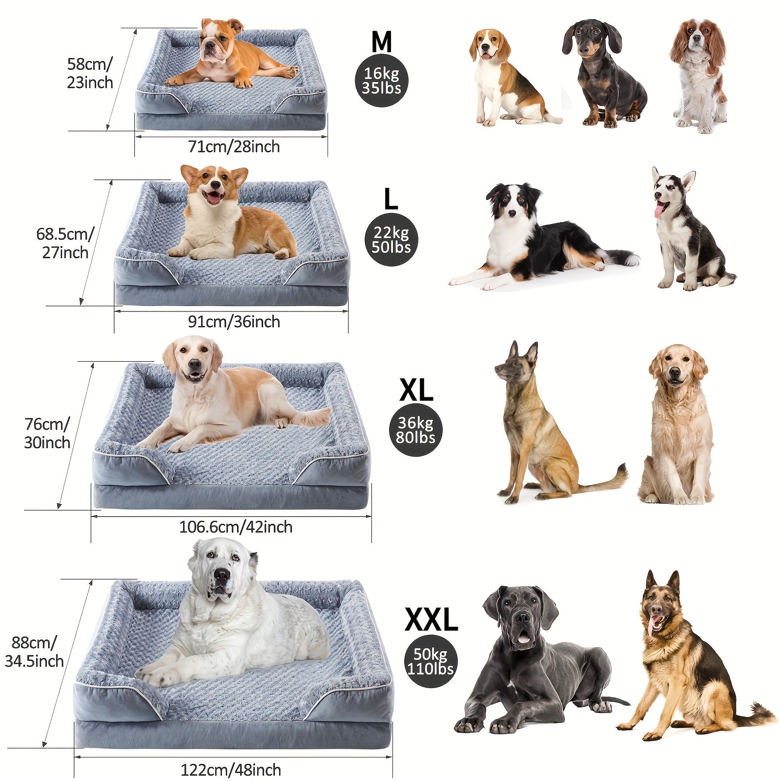 Jumbo Orthopedic Dog Bed – Bolster Sofa for Giant Breeds, Waterproof & Supportive