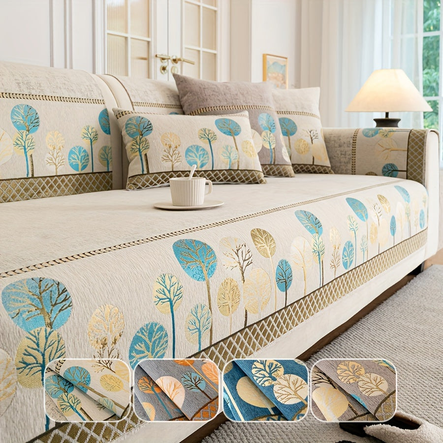 Luxurious Bohemian Chenille Sofa Cover – Non-Slip, Pet-Friendly, Washable