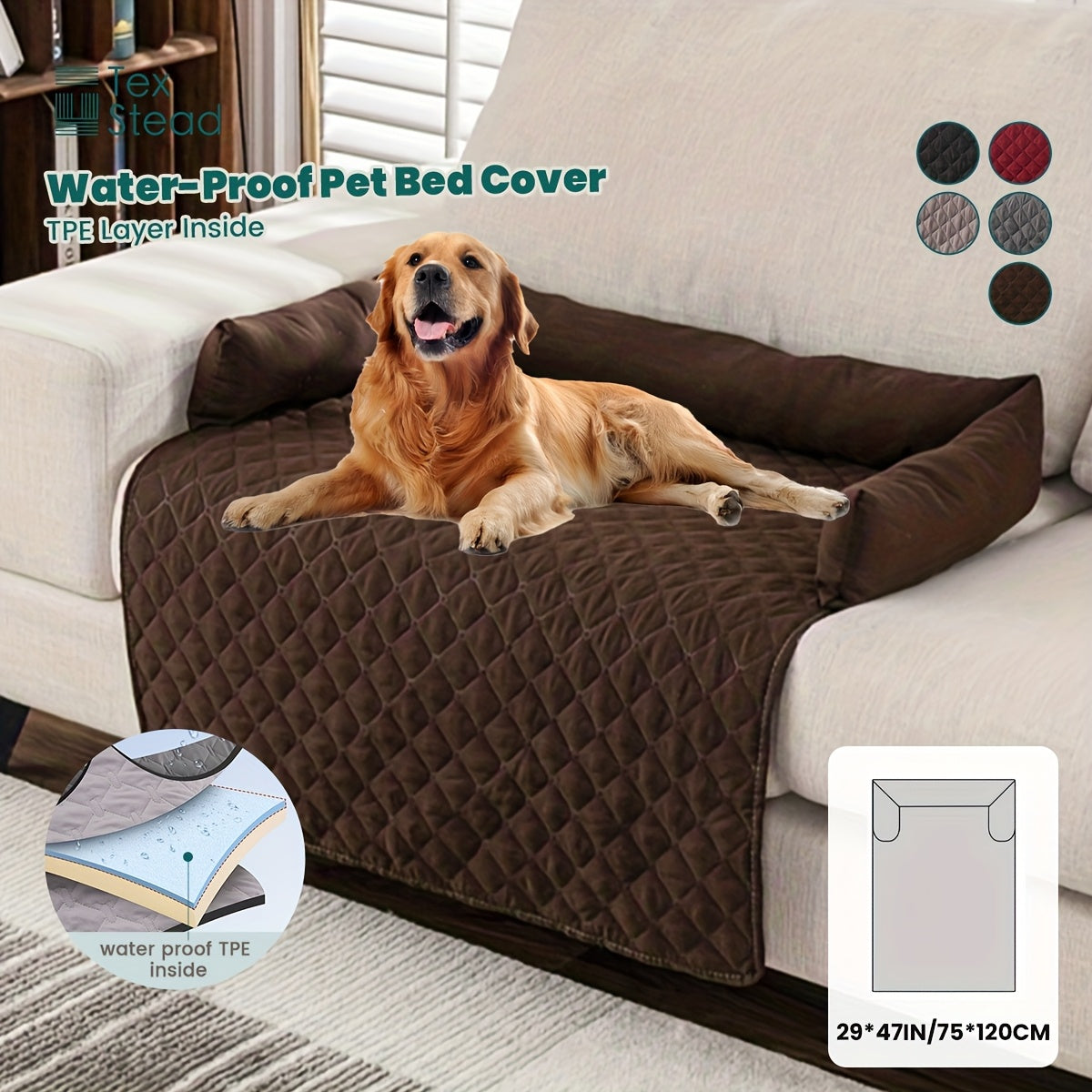 Slip-Resistant Pet Sofa Bed – Washable Couch Cover with Bolster for Dogs & Cats