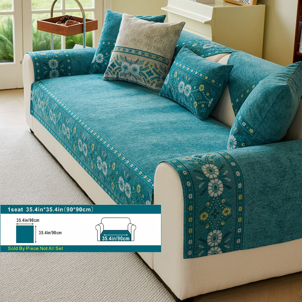 Luxury Anti-slip Venice Sofa Mat | 4-Season Chenille Sofa Cover