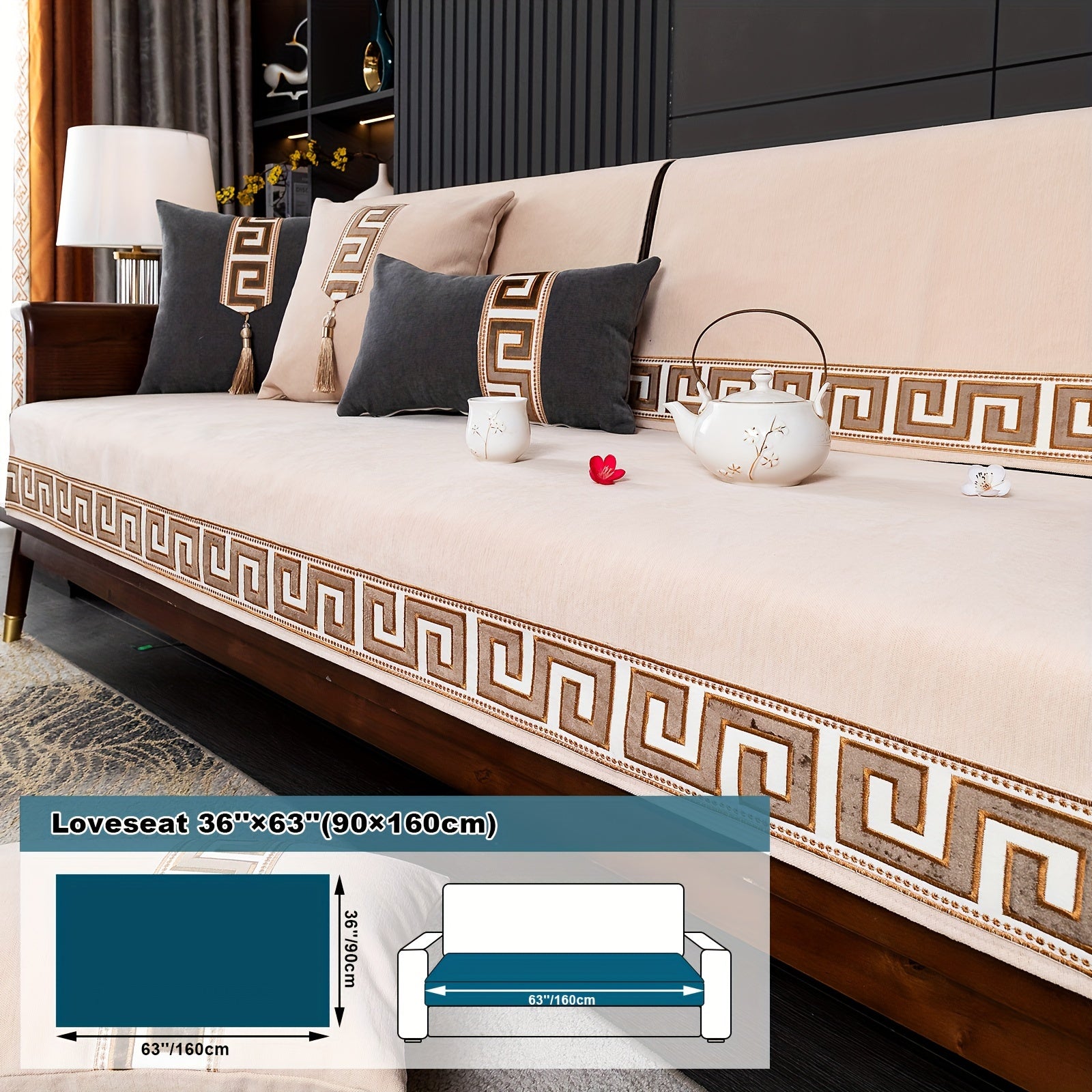 European Light Luxury Sofa Cover Cushion Nordic Snowy Design
