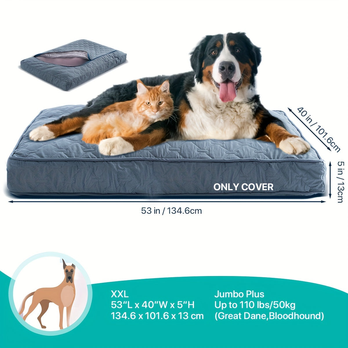 Dog Bed Protector Removable, Washable, Anti-Leak Paw Cover