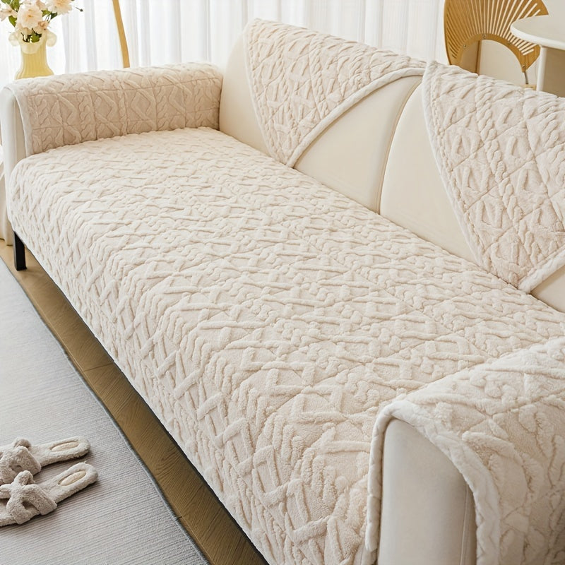 Bosimi Machine Washable Sofa Cover Plush Padded & Non-Slip