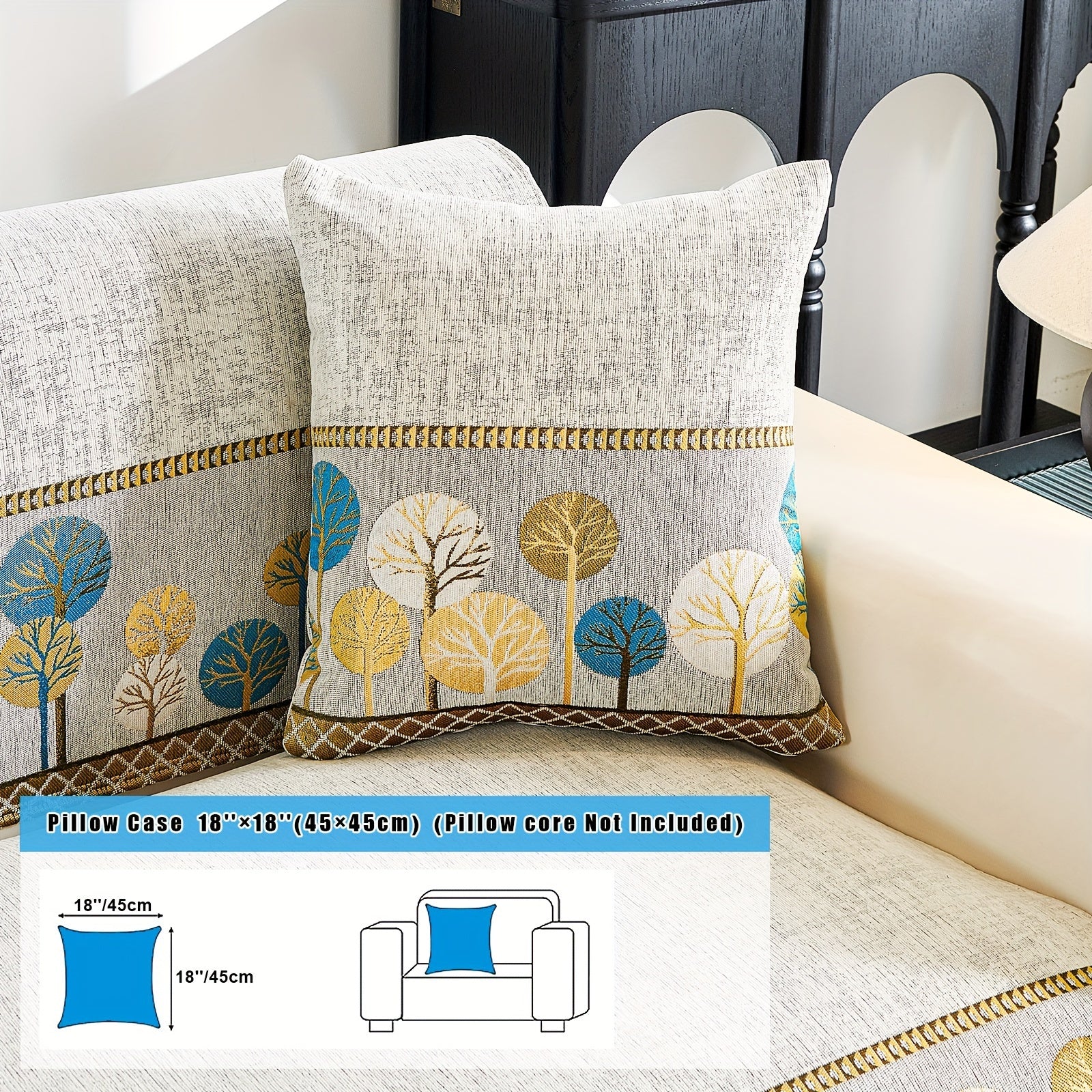 Bohemia Chenille Sofa Cover Geometric Embroidery & Pet-Friendly