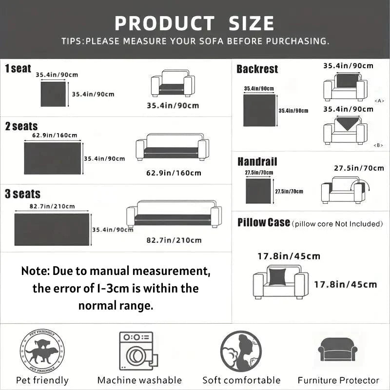 Plush Diamond Printed Non-slip Sofa Cover