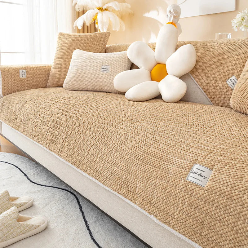 Soft Corduroy Thickened Plush Sofa Cover