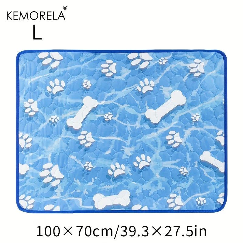 KEMORELA Large Dog Cooling Pad – Self-Cooling Ice Silk Washable Pet Mat