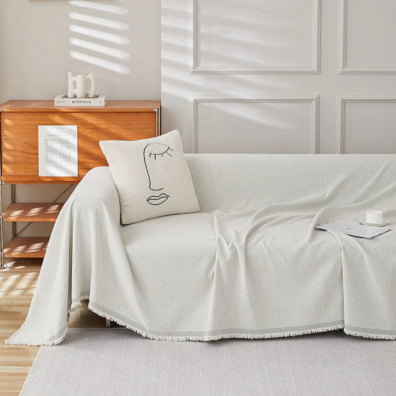 Herringbone Chenille Blanket Sofa Cover