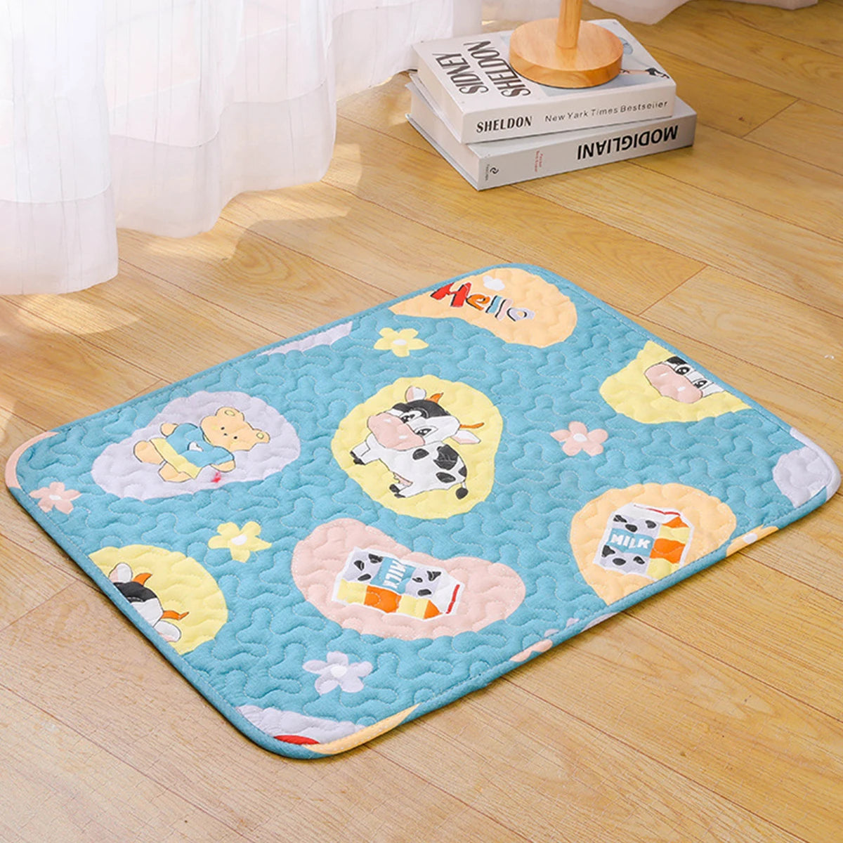 Cartoon Cat Bed Mat – Breathable Summer Pet Mat for Dogs & Cats