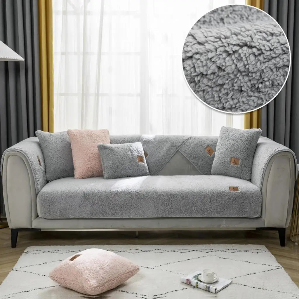 Cozy & Durable Sherpa Fleece Sofa Cover