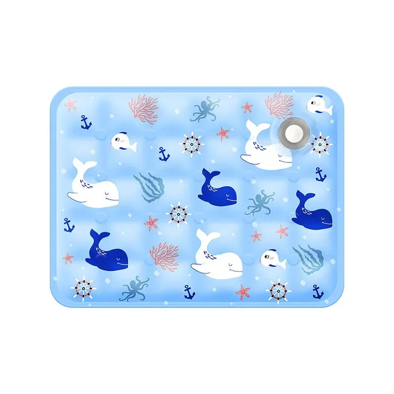 Summer Pet Cooling Ice Mat – Water Injection Pad with Dry Ice Crystals