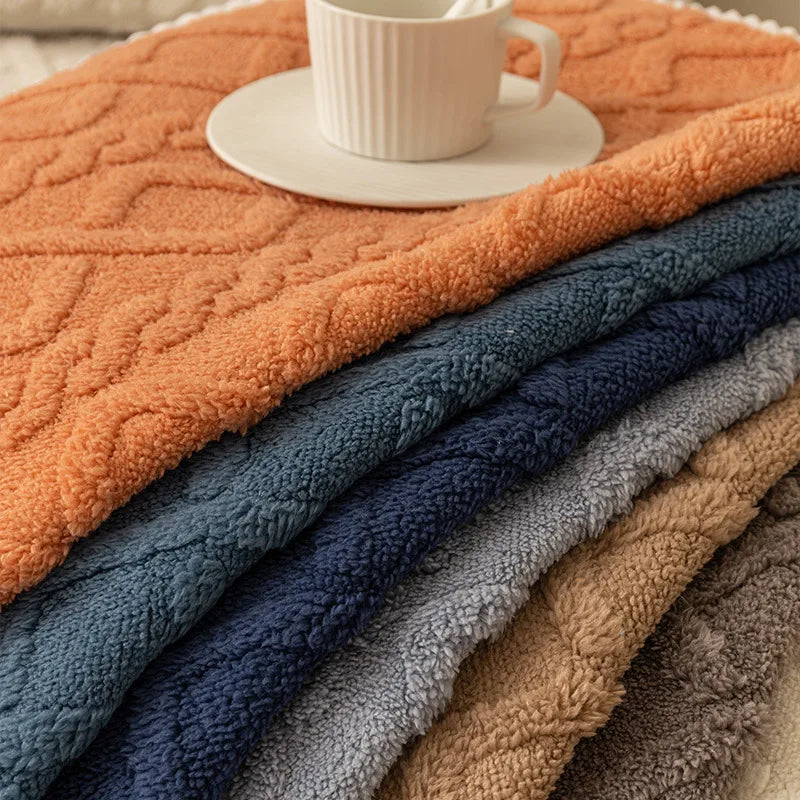 Plush Diamond Printed Non-slip Sofa Cover