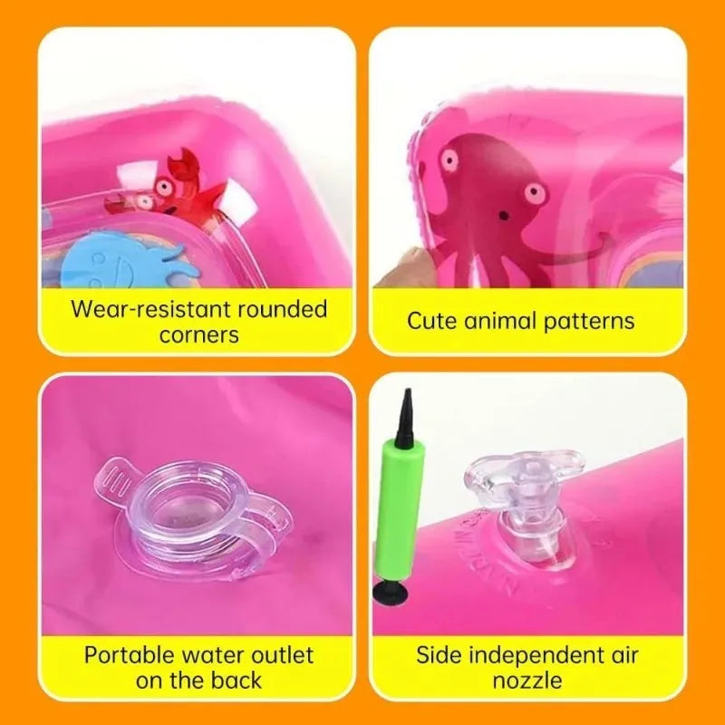 Water Playmat Cooling Pad for Dogs & Cats – Thickened Sensory Mat with Fish