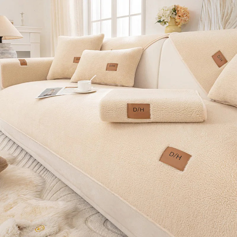 Cozy & Durable Sherpa Fleece Sofa Cover