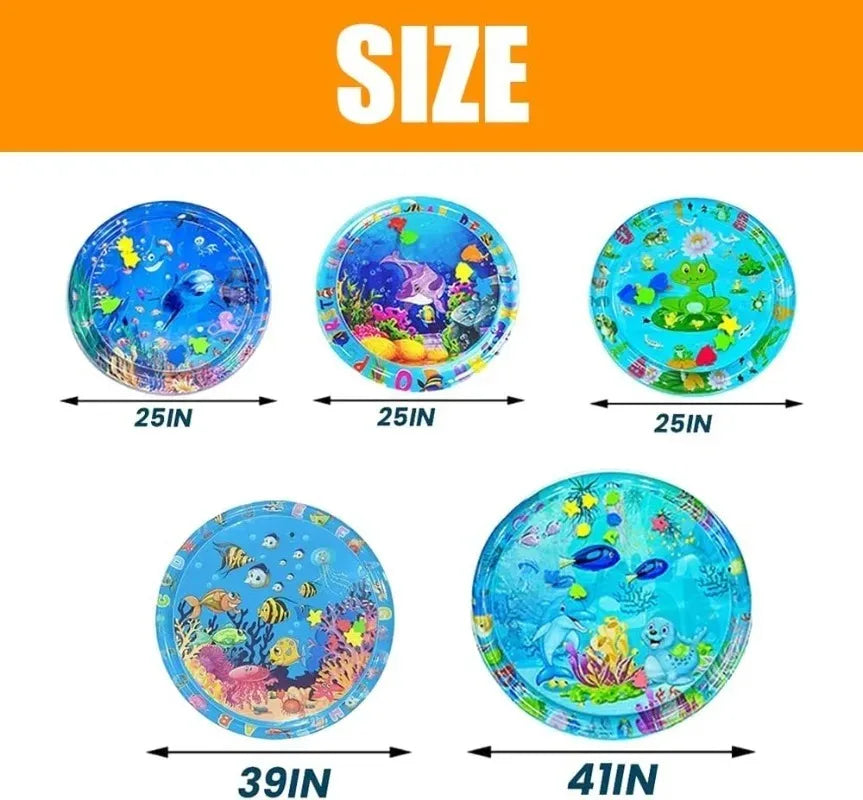 Water Playmat Cooling Pad for Dogs & Cats – Thickened Sensory Mat with Fish