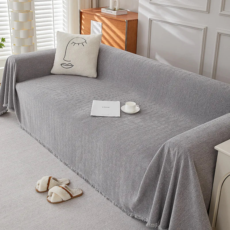 Herringbone Chenille Blanket Sofa Cover