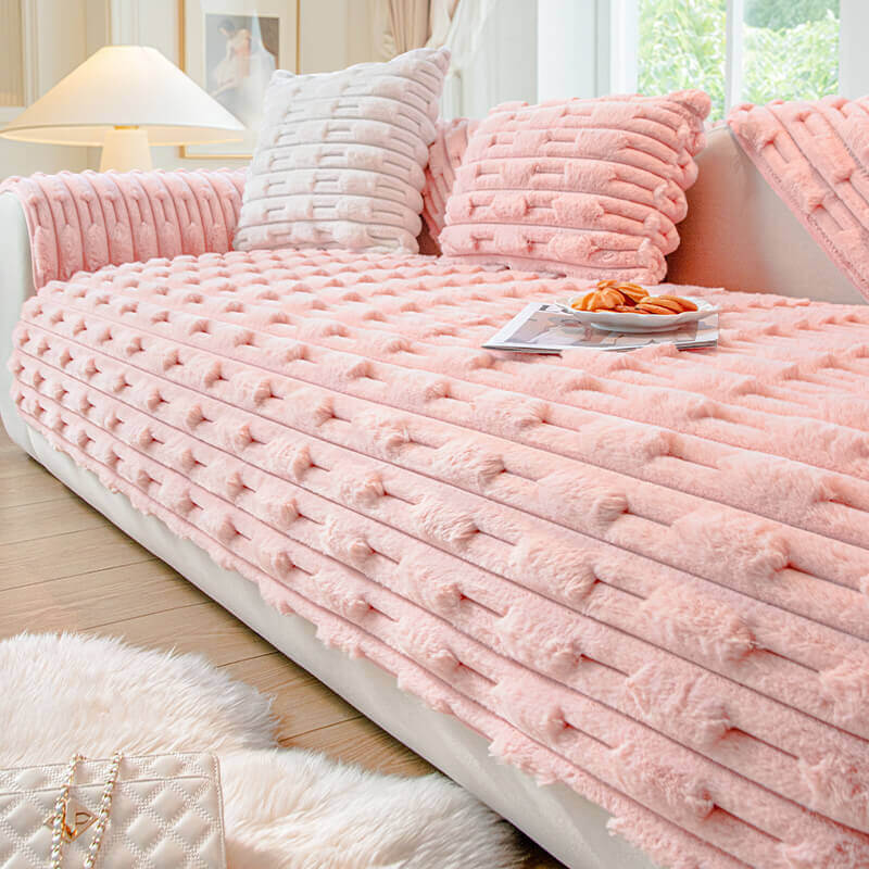 Rabbit Velvet Thickened Sofa Cover