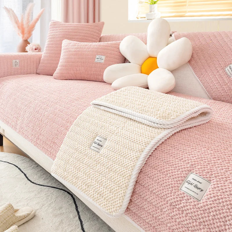 Soft Corduroy Thickened Plush Sofa Cover
