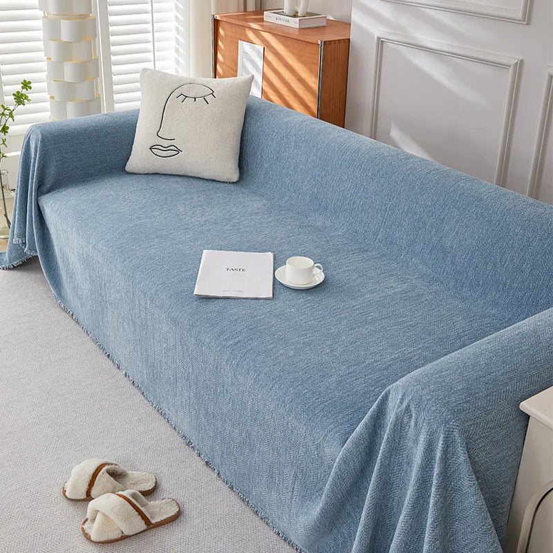 Herringbone Chenille Blanket Sofa Cover