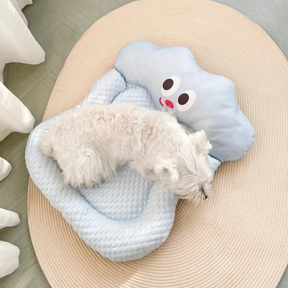 Summer Cooling Cloud Pet Bed – Ice Pad Cushion for Dogs & Cats