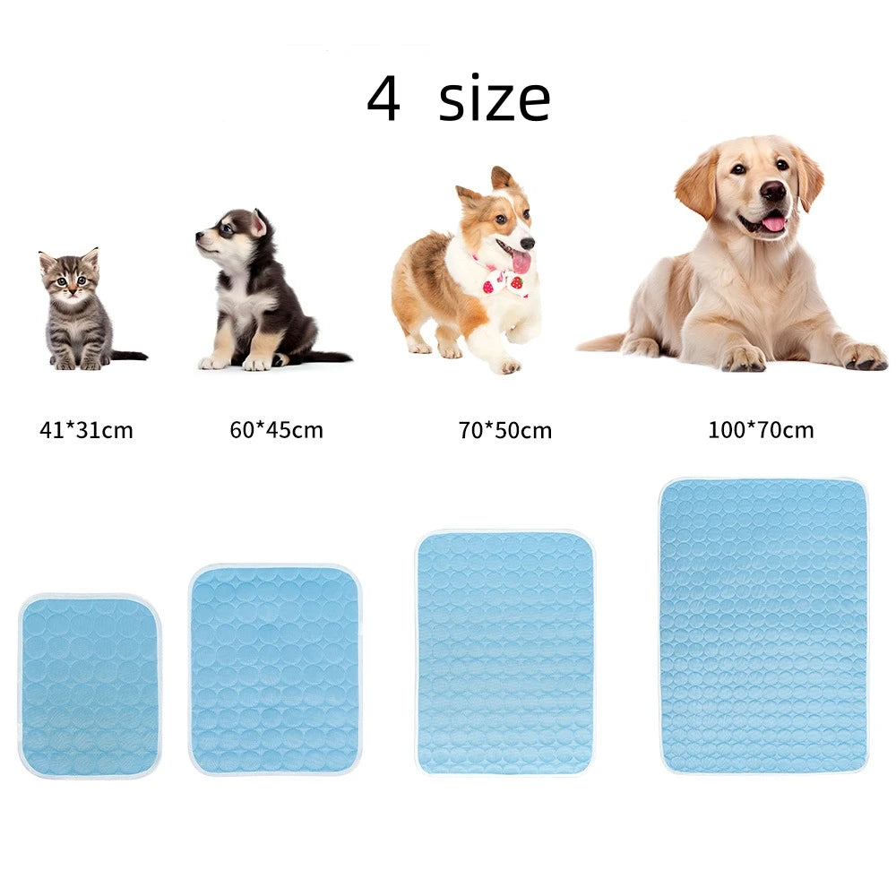 Cooling Dog Mat – Breathable Summer Pet Bed Blanket for Small to Large Dogs