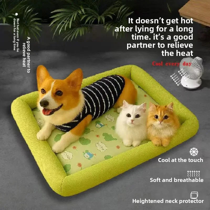 Cooling Pet Bed for Dogs & Cats – Summer Mat Blanket for Small to Large Breeds