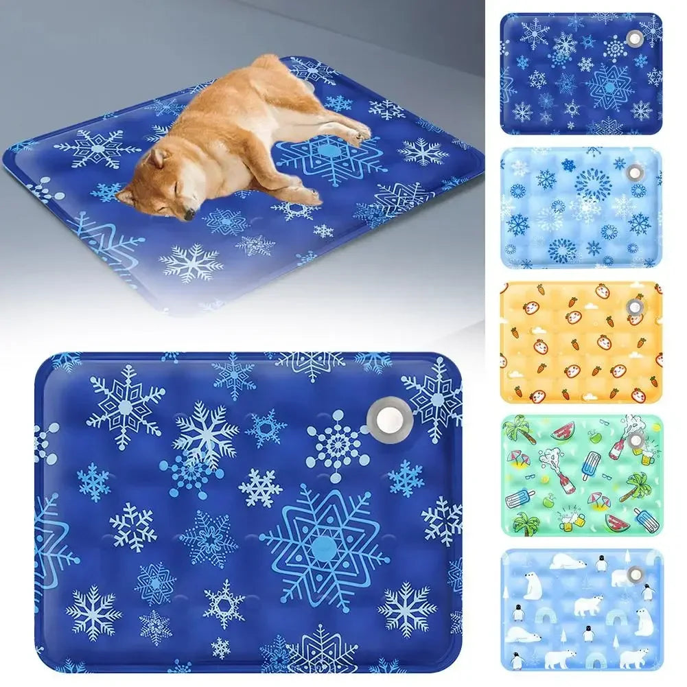 Ice Silk Cooling Pet Mat – Summer Latex Bed Pad for Dogs & Cats