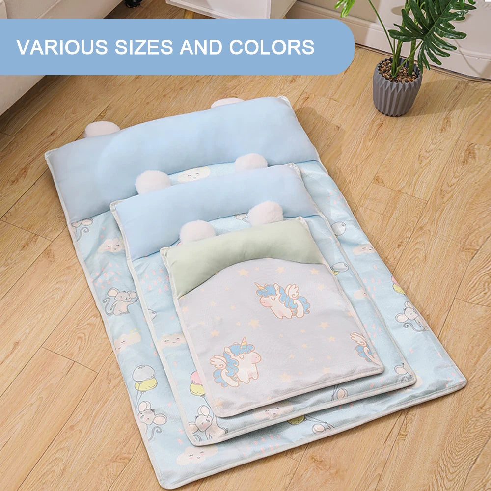Ice Silk Cooling Pet Mat – Cute Lion, Unicorn & Mouse Pattern Dog Cat Bed