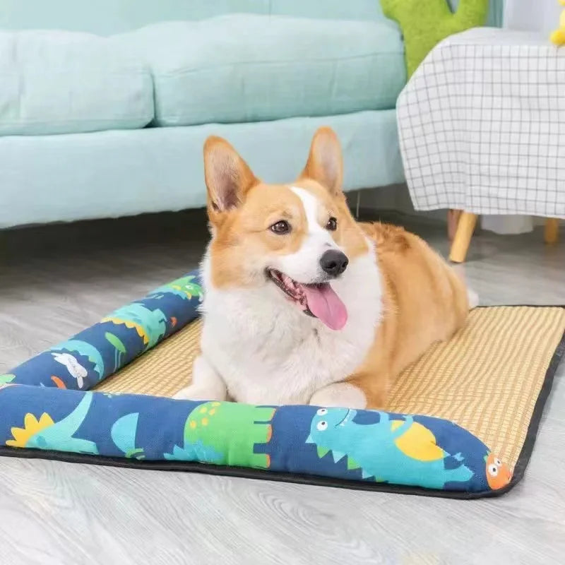 Multi-Color Summer Dog Nest Mat – Cool, Scratch-Resistant Bed for Small & Medium Dogs