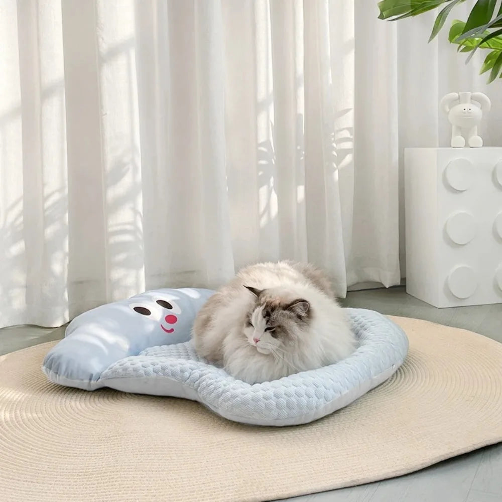 Summer Cooling Cloud Pet Bed – Ice Pad Cushion for Dogs & Cats