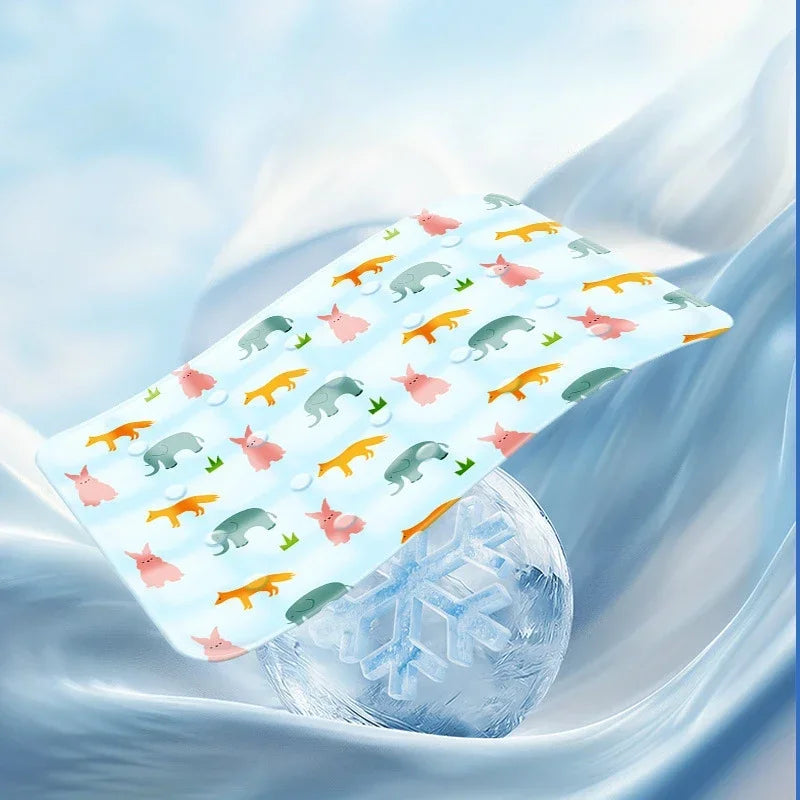 Cooling Pet Ice Mat – Breathable Pad with Ice Pillow for Dogs & Cats