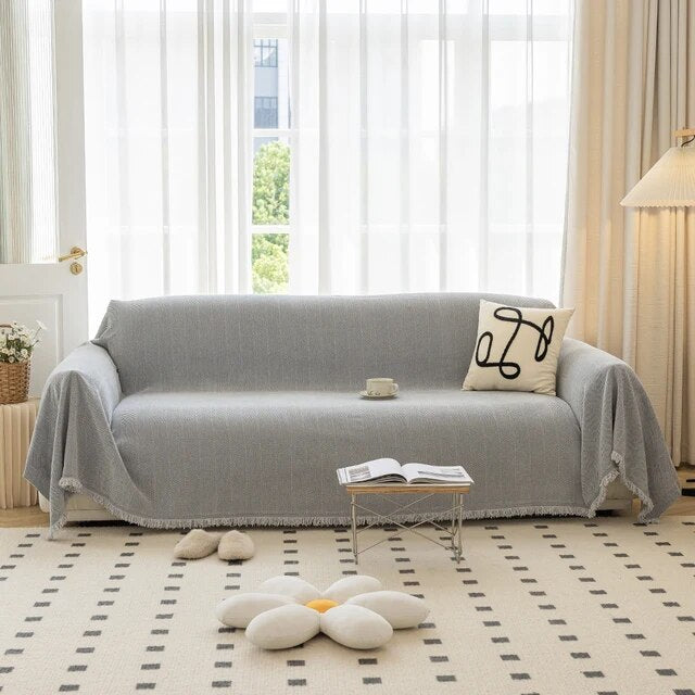 Herringbone Chenille Blanket Sofa Cover