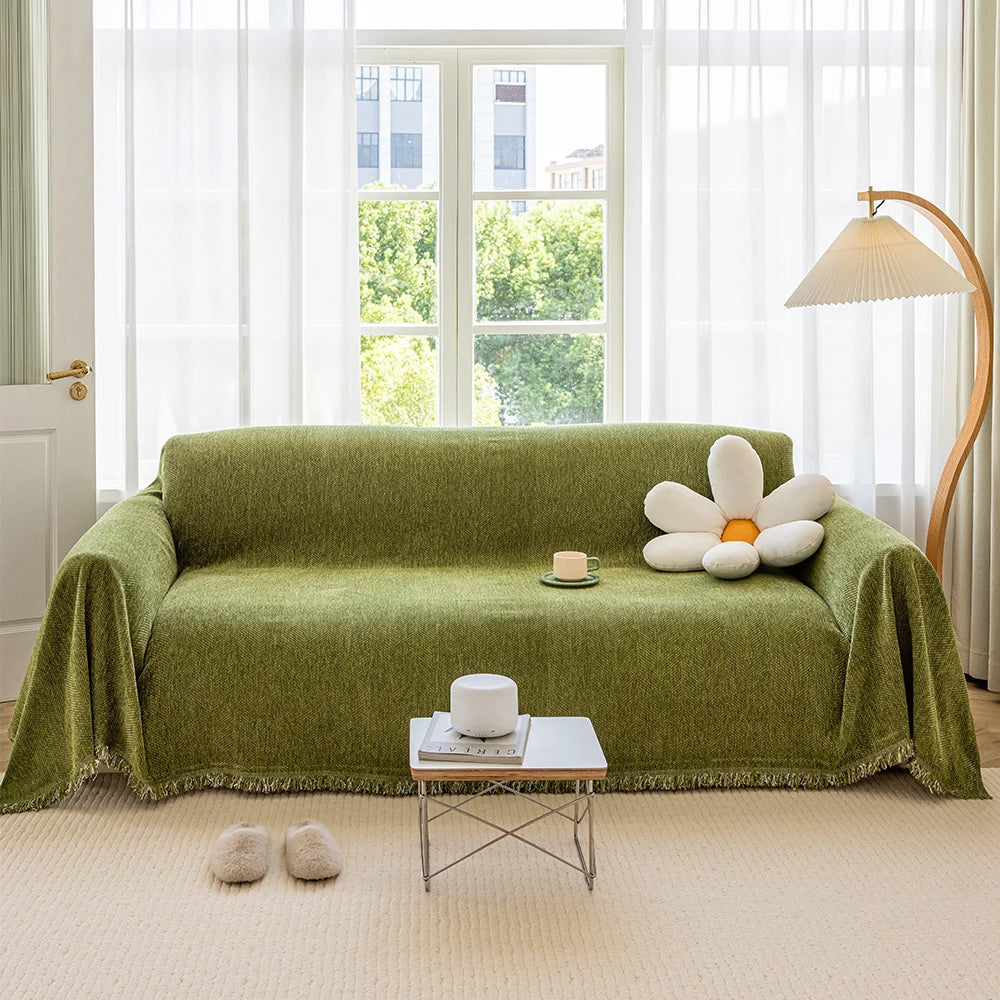 Herringbone Chenille Blanket Sofa Cover