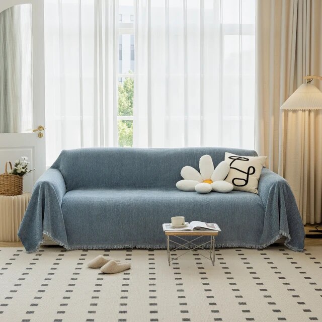 Herringbone Chenille Blanket Sofa Cover