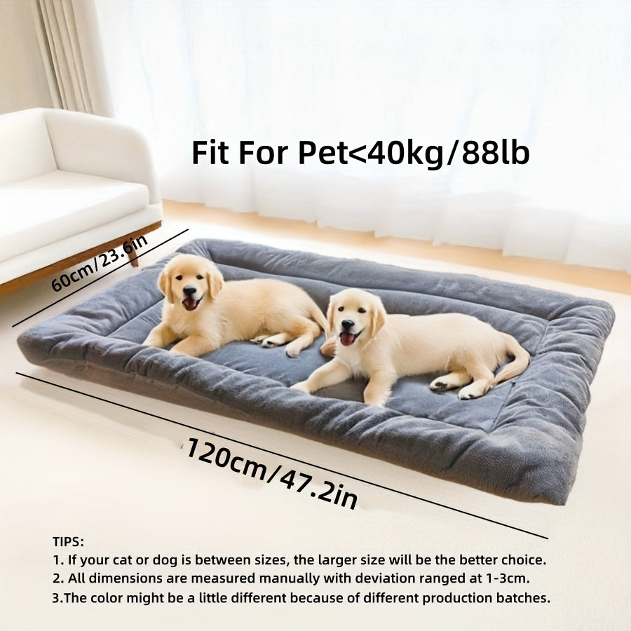 Plush Dog Bed Mat – All-Season Rectangular Pet Pad for Small–Large Dogs