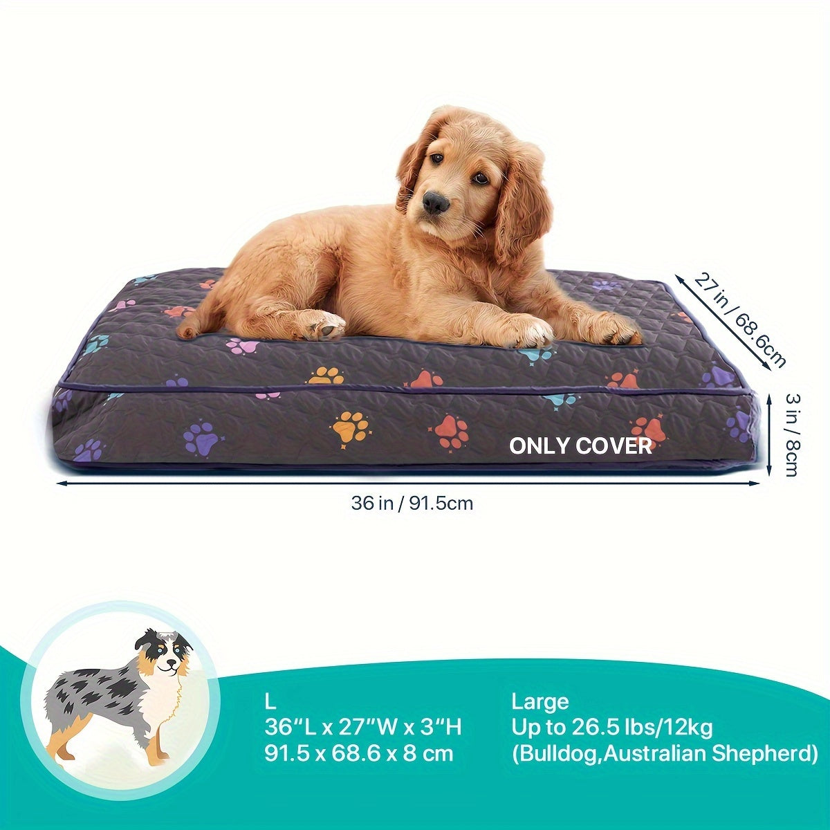 Dog Bed Protector Removable, Washable, Anti-Leak Paw Cover