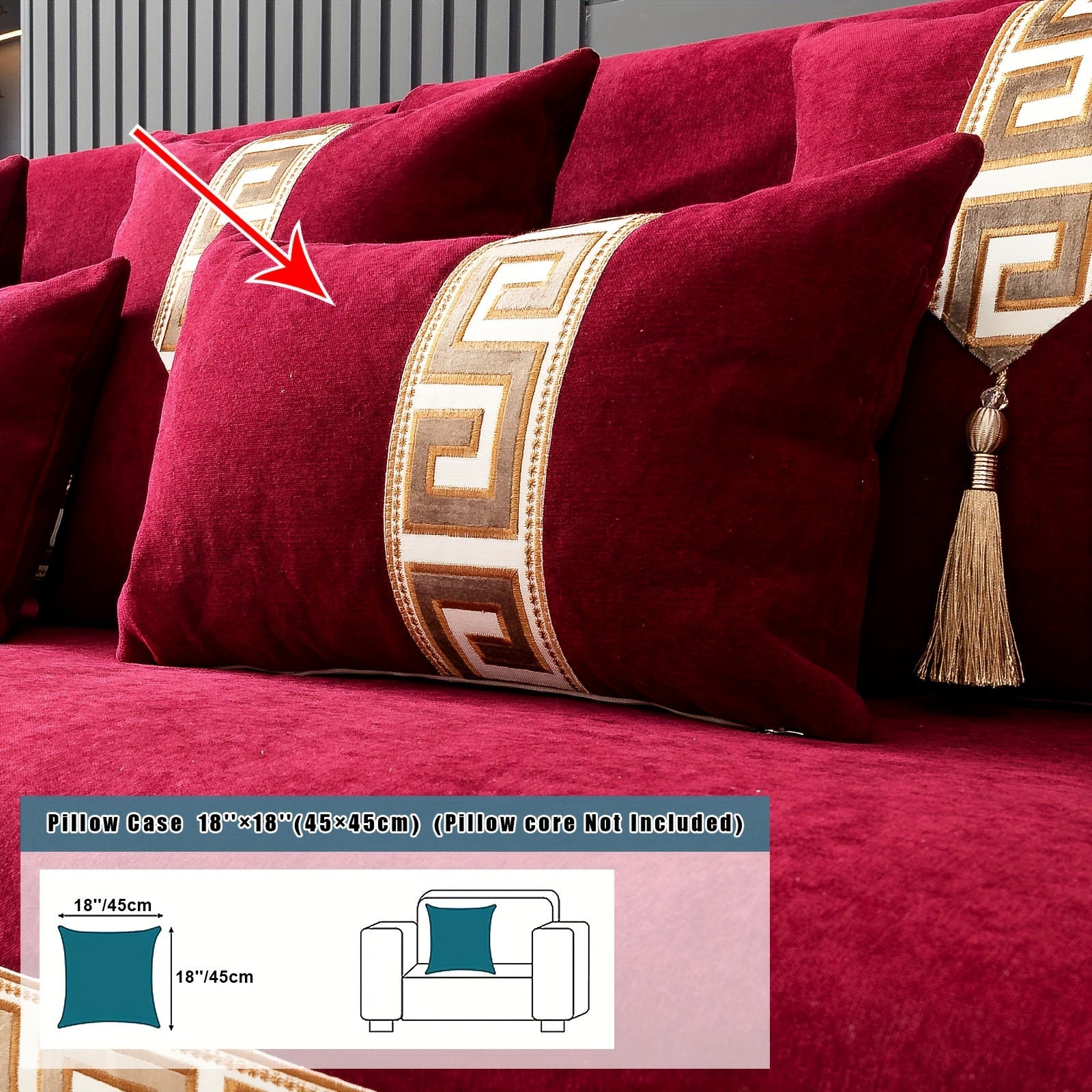 European Light Luxury Sofa Cover Cushion Nordic Snowy Design
