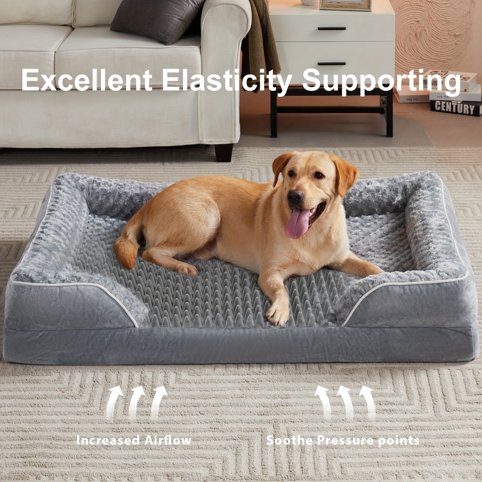 Jumbo Orthopedic Dog Bed – Bolster Sofa for Giant Breeds, Waterproof & Supportive